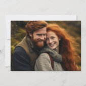  Floral Crest Navy & Cream Monogram Foto Save The Date (Achterkant)