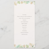 Floral Crest Waterverf Monogram Bruiloft Programma (Achterkant)