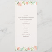 Floral Crest Waterverf Monogram Bruiloft Programma (Achterkant)