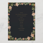 Floral Crest Waterverf Monogram Bruiloft Programma (Achterkant)