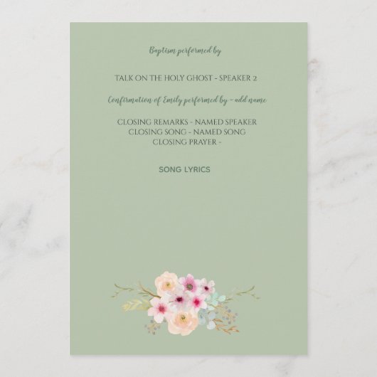 Floral Cross BAUTIZO Bautismo Baptism Programme (Dos)