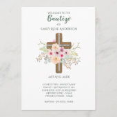 Floral Cross BAUTIZO Bautismo Baptism Programme (Devant)