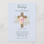 Floral Cross BAUTIZO Bautismo Baptism Programme (Devant)