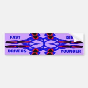 Floral Cross Blue Abstracte Bumpersticker