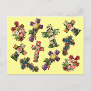 Floral Cross Briefkaart