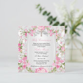 Floral Cross First Community Roze 3 Kaart (Staand voorkant)