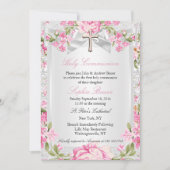 Floral Cross First Community Roze 3 Kaart (Voorkant)