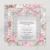  Floral Cross First Community Roze 4 Kaart (Voorkant / Achterkant)