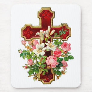 Floral Cross Muismat