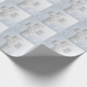 Floral Cross op Heavenly Blue Cadeaupapier (Hoek)