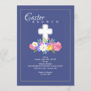 Floral Cross Pasen Kaart