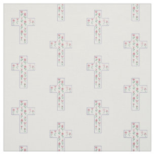 Floral Cross Stof