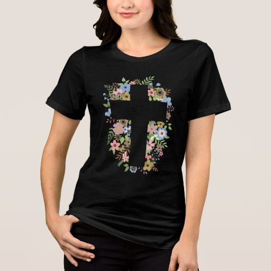 Floral Cross T-Shirt (Voorkant)