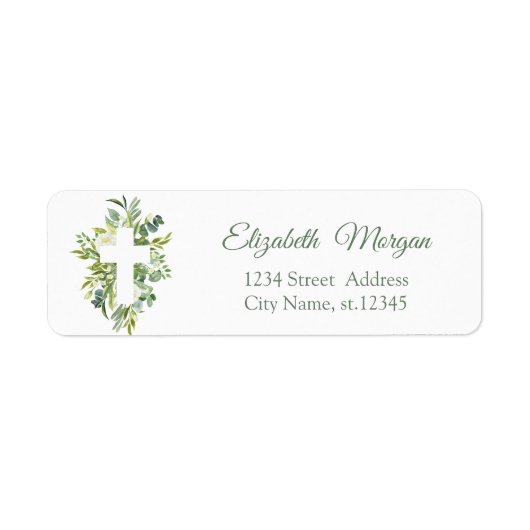 Floral Cross verliest de eerste heilige gemeenscha Etiket (Voorkant)