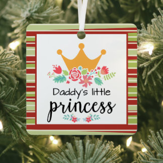 Floral crown papa's kleine prinses metalen ornament