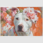 Floral Crown Pit Bull Decoupage Tissue Paper Tissuepapier (Voorkant)
