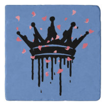 Floral Crown Unieke minimalistische blauwe Trivet