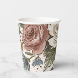Floral Cup Papieren Bekers