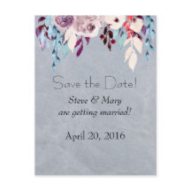 Floral Curtain Save the Date Briefkaart