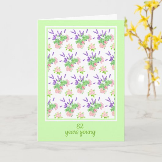 Floral Custom Age Birthday Greep Kaart (Gele Bloem)