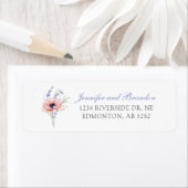 Floral Custom Bruiloft Retouradres Label (Insitu)