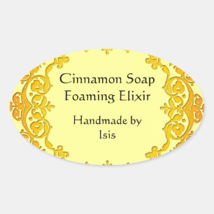  Floral Custom Canning of Soap Label Yellow