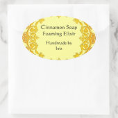 Floral Custom Canning of Soap Label Yellow (Tas)