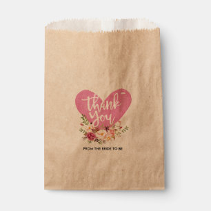 Floral Custom dank u kraft papieren zak Bedankzakje