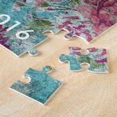 Floral Custom Date Puzzle Legpuzzel (Zijkant)