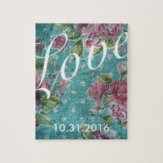 Floral Custom Date Puzzle Legpuzzel