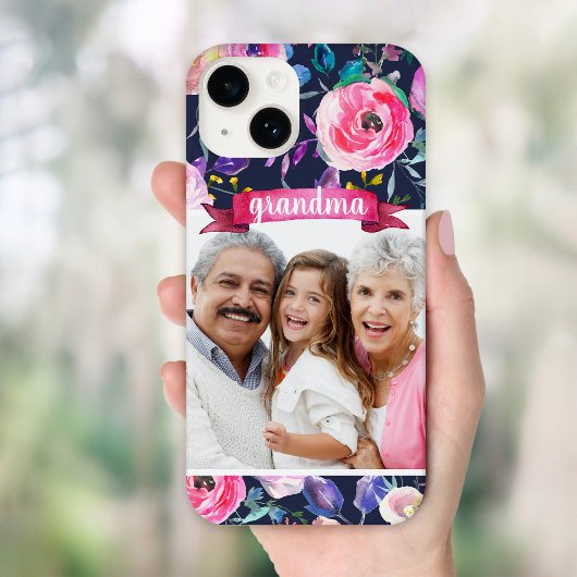 Floral Custom Foto Gift voor Oma Case-Mate iPhone Case