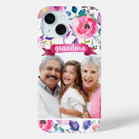  Floral Custom Foto Gift voor Oma Case-Mate iPhone Case (Achterkant)
