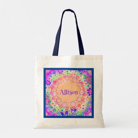  Floral Custom Inspirivity Canvas tas (Achterkant)