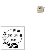 Floral Custom Logo Elegante ronde rubberen stempel (Gestempeld)