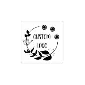 Floral Custom Logo Elegante ronde rubberen stempel (Afrduk)