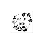 Floral Custom Logo Elegante ronde rubberen stempel (Afrduk)
