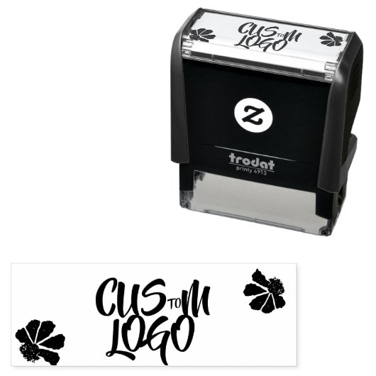 Floral Custom Logo Rubber Stempel (In situ)