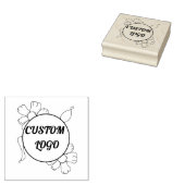 Floral Custom Logo Rubberstempel (Gestempeld)