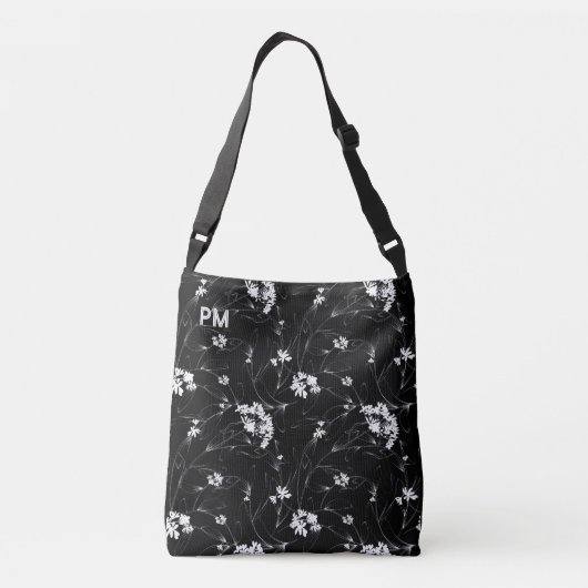 Floral Custom Monogram  Crossbody Tas (Achterkant)