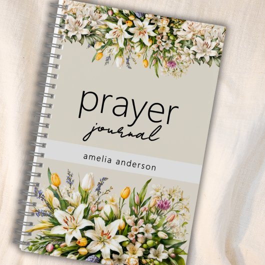 Floral Custom Name Christian Prayer Journal