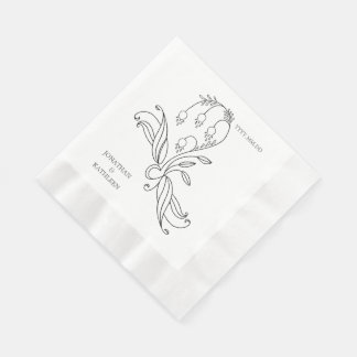 Floral Custom Name Personalized Elegant Servet