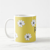 Floral Custom Name Yellow Mustard Koffiemok (Links)