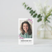 Floral Custom Photo Funeral Carte de prière commém (Debout devant)