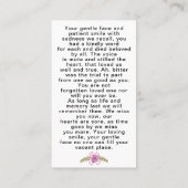 Floral Custom Photo Funeral Carte de prière commém (Dos)