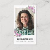 Floral Custom Photo Funeral Carte de prière commém (Devant)