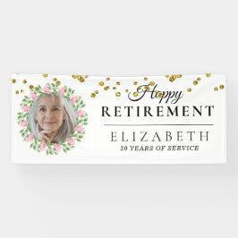 Floral Custom Photo Retirement Party Banner