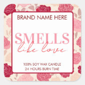Floral Custom Valentine's Day Candle Label (Voorkant)
