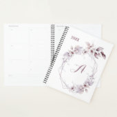 Floral Cute Aquarelle Monogramme Calendrier initia (Devant avec enveloppe)