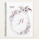 Floral Cute Aquarelle Monogramme Calendrier initia (Devant)