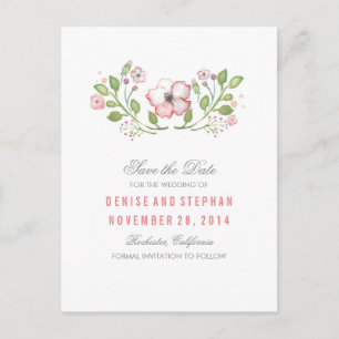 Floral Cute Enregistrer la date Cartes postales